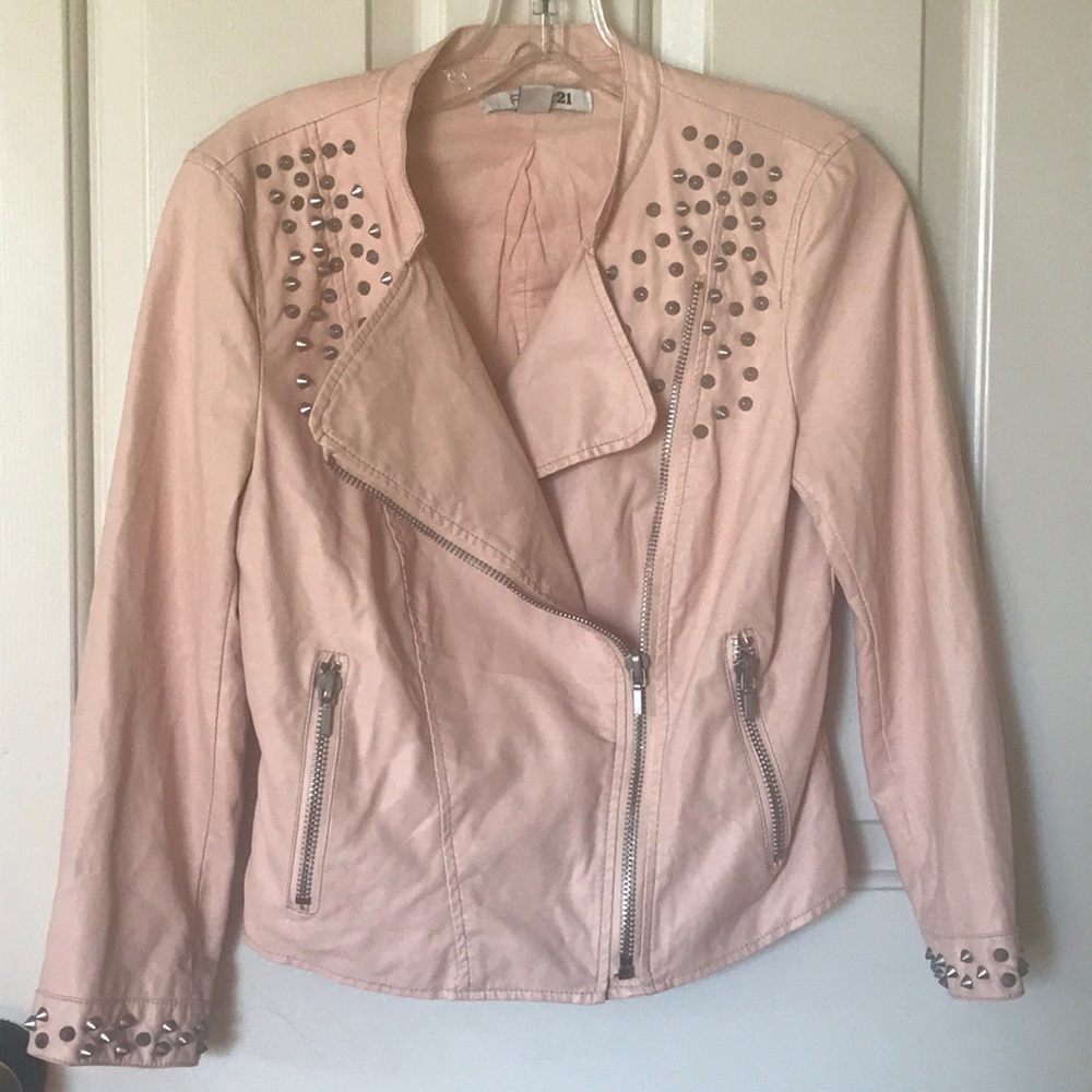 Faux Studded Leather Jacket